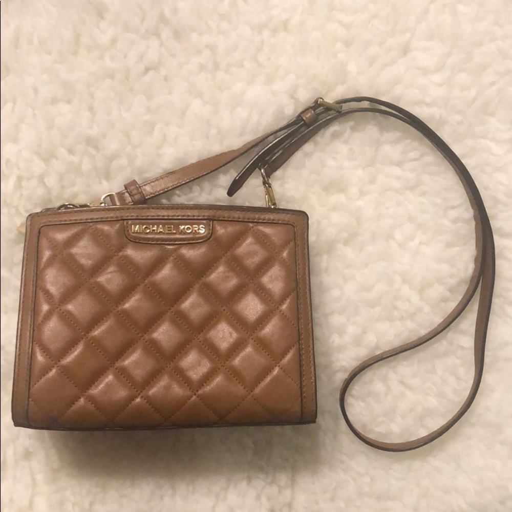 Michael Kors Tan Small Crossbody with Zipper